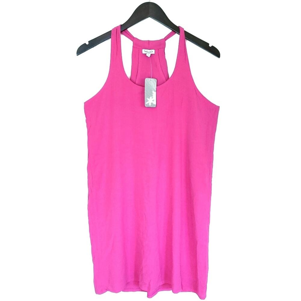 SPLENDID gauze box pleat back pink sleeveless shift tank dress Size XS NEW